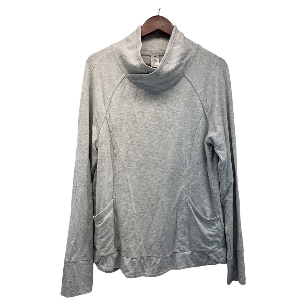 Yogalicious Womens Gray XL W/Pockets Thumb Cuffs Athletic Workout Pullover